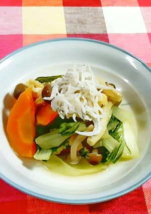 菜っ葉としめじ・うす揚げの煮物♪-レシピのメイン写真