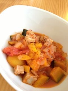 簡単!塩豚と秋野菜のトマト煮-レシピのメイン写真
