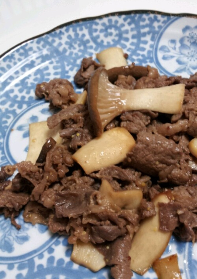 簡単☆牛肉とエリンギの粒マスタード炒め-レシピのメイン写真