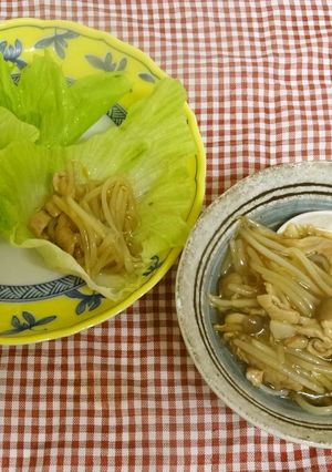細切り肉ともやしのあんかけ　レタス包み-レシピのメイン写真
