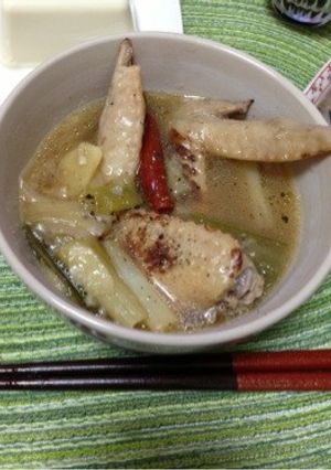 風邪撃退！参鶏湯風 鶏手羽ねぎスープ-レシピのメイン写真