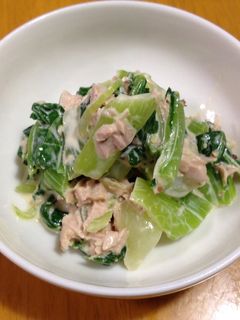 青梗菜とシーチキンのマヨネーズ和え-レシピのメイン写真