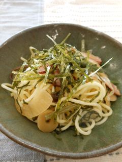 山菜和風スパゲティ-レシピのメイン写真