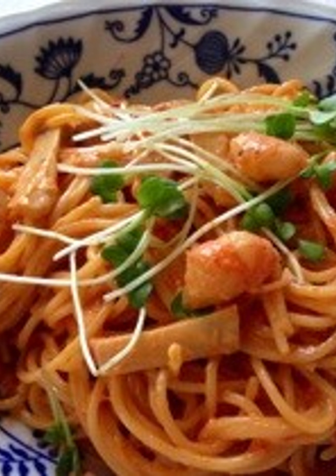 海老とエリンギの濃厚トマトクリームパスタ-レシピのメイン写真
