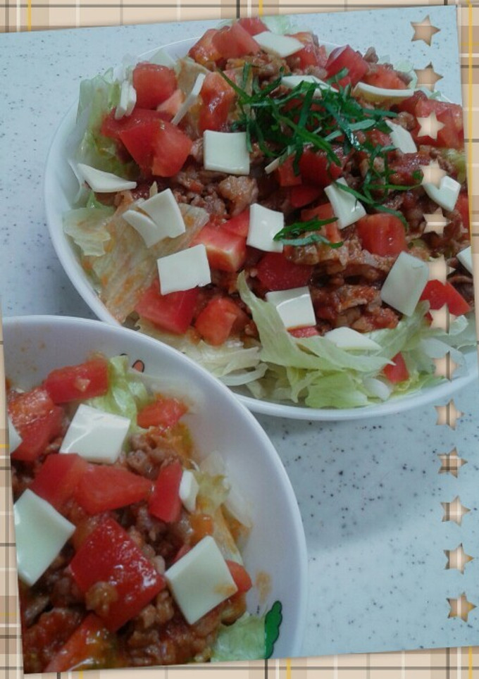 ☆豚のトマトしょうが焼きでタコライス☆-レシピのメイン写真