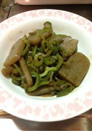 ピーマンとこんにゃくの炒め-レシピのメイン写真