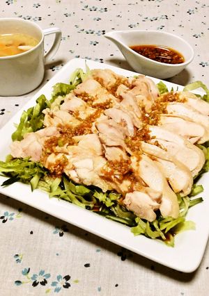 しっとり美味しい茹で鶏の香味ソース♪-レシピのメイン写真