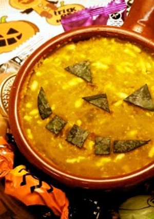 ハロウィン　かぼちゃと鶏ひき肉のココット-レシピのメイン写真