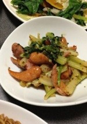 セロリの粒マスタード炒め-レシピのメイン写真