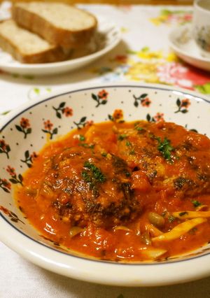 トマト缶で*煮込みハンバーグ*-レシピのメイン写真