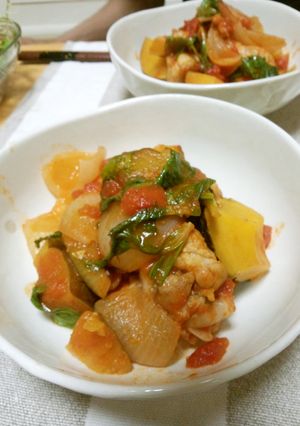 ホエーで煮込む♪手羽とかぼちゃのトマト味-レシピのメイン写真