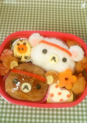 肉巻きおにぎりリラックマ☆栄養士ママ-レシピのメイン写真