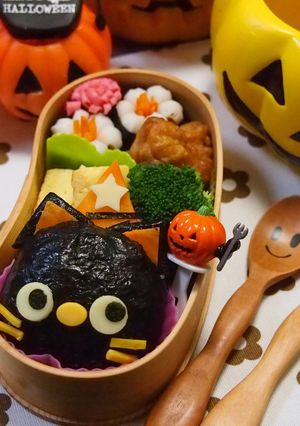 ハロウィン★黒ネコちゃんおにぎりの弁当-レシピのメイン写真