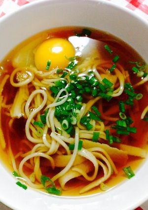 【十勝一年生】手打ち月見蕎麦-レシピのメイン写真