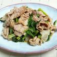 小松菜と豚肉の甘辛ソース炒め