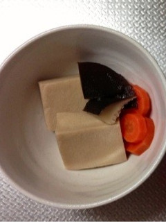 高野豆腐と椎茸と人参の煮物-レシピのメイン写真