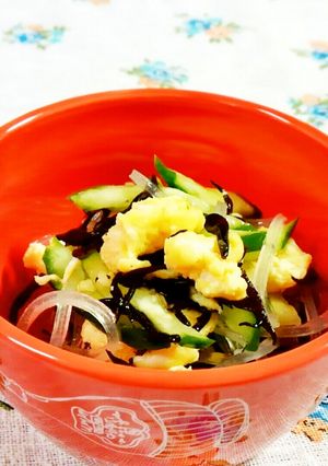 ひじき・マロニーとふんわり卵の酢の物♪-レシピのメイン写真