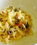 生フィットチーネの地中海風パスタ