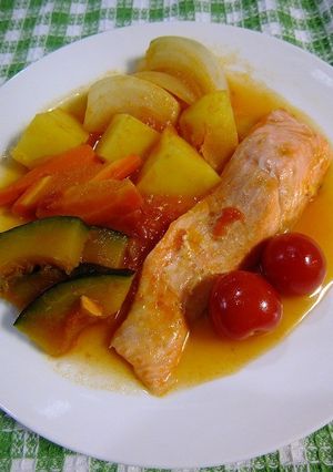 鮭と秋野菜の洋風蒸し煮-レシピのメイン写真