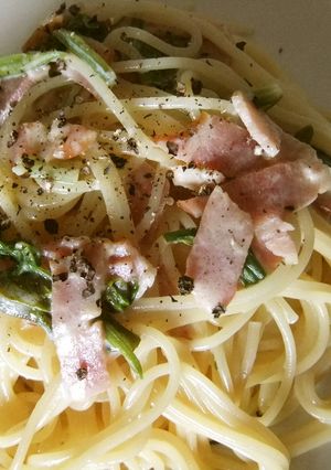 セロリとベーコンの豆乳パスタ-レシピのメイン写真