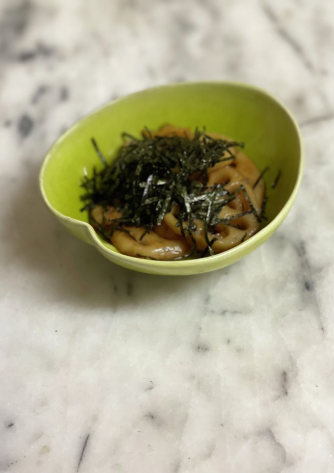 簡単＼(^-^)／海苔のっけ蓮根きんぴら-レシピのメイン写真