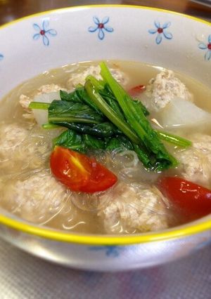 みんな大好き春雨スープ☆鶏肉団子入り-レシピのメイン写真