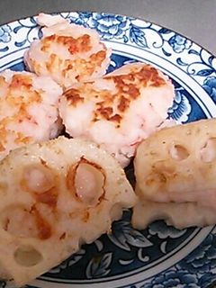 えび団子の蓮根挟み焼き-レシピのメイン写真