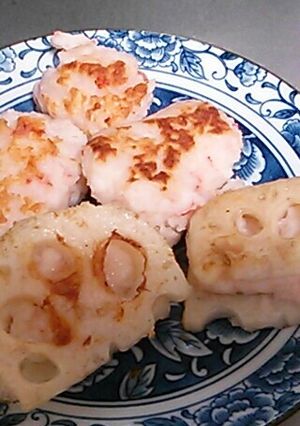 えび団子の蓮根挟み焼き-レシピのメイン写真