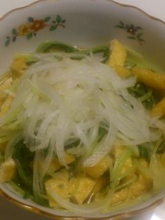 水菜☆油揚げのお浸しオニオンスライス添え-レシピのメイン写真