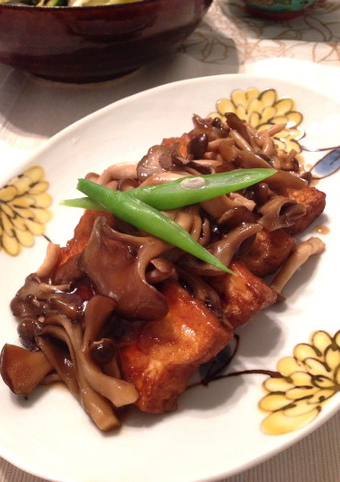焼き厚揚げのきのこあんかけ-レシピのメイン写真