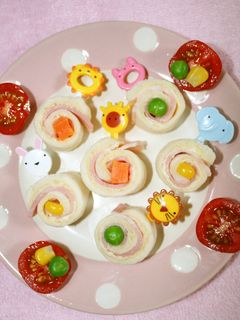 お弁当に♥可愛いワンポイントロールサンド-レシピのメイン写真