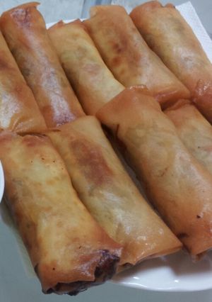 ☆簡単 餃子風春巻き☆お酢ﾀﾞﾚで♪-レシピのメイン写真