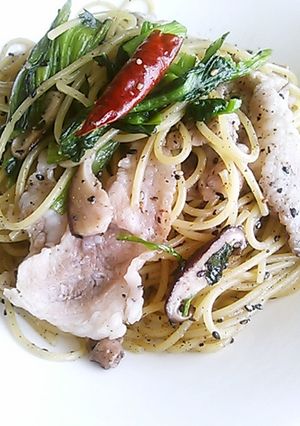 旦那が作る！黒ゴマの和風パスタ☆-レシピのメイン写真