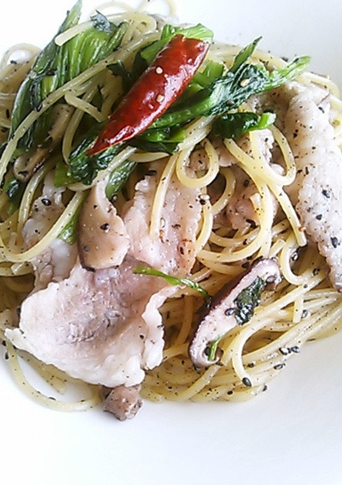 旦那が作る！黒ゴマの和風パスタ☆-レシピのメイン写真