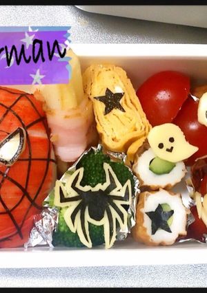 簡単キャラ弁＊スパイダーマンハロウィン風-レシピのメイン写真