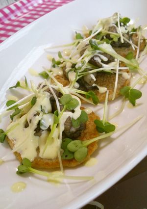 鶏炭火焼&長芋パンケーキのワサマヨソース-レシピのメイン写真
