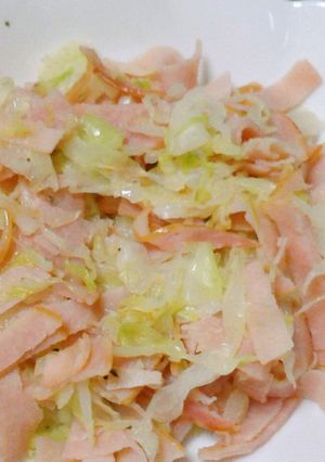 レンジで簡単☆ハムとキャベツの炒め物♪-レシピのメイン写真