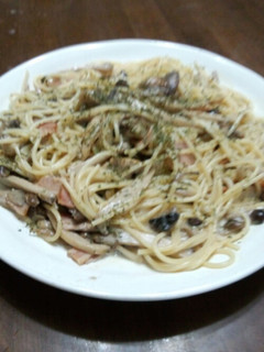ベーコンときのこのクリームパスタ-レシピのメイン写真