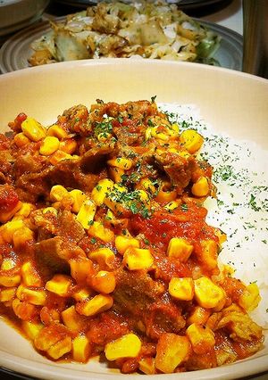 豚肉とトマトの簡単カレー炒め丼!-レシピのメイン写真