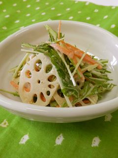 水菜とれんこんの和風サラダ-レシピのメイン写真