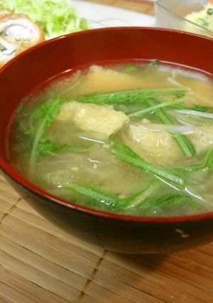 ＊水菜と油揚げの味噌汁＊-レシピのメイン写真