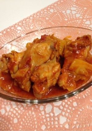 炊飯器で簡単!手羽元トマト煮込み-レシピのメイン写真