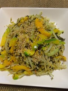 パプリカともやしの金ごま高菜炒め-レシピのメイン写真