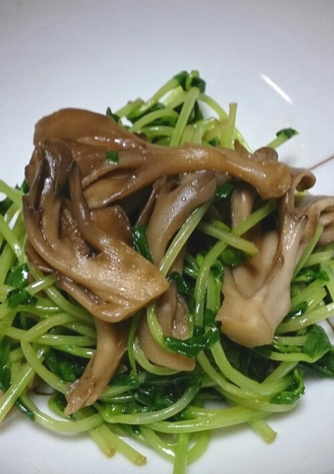 豆苗と舞茸の酢醤油炒め-レシピのメイン写真
