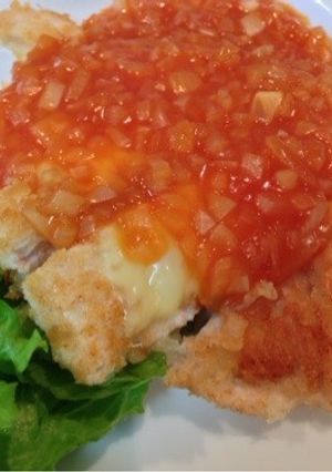 簡単フライパンチーズチキンのトマトソース-レシピのメイン写真