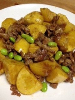 ---揚げじゃがいもの豚肉炒め----レシピのメイン写真