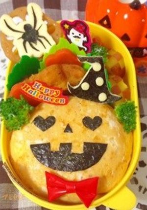 キャラ弁☆ハロウィンカボチャオバケ-レシピのメイン写真