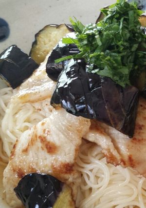 豚と茄子のポンそうめん-レシピのメイン写真