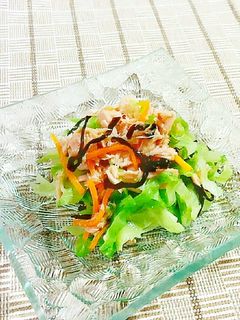 ツナとキャベツの塩昆布あえ♪-レシピのメイン写真