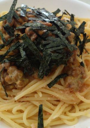 鍋を使わない！明太子納豆パスタ-レシピのメイン写真